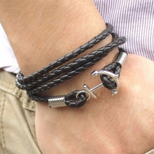 PU Leather Men Bracelet Jewelry Man Anchor Bracelet Wristb  Charm Braclet For Male Accessories H  Cuff SM6