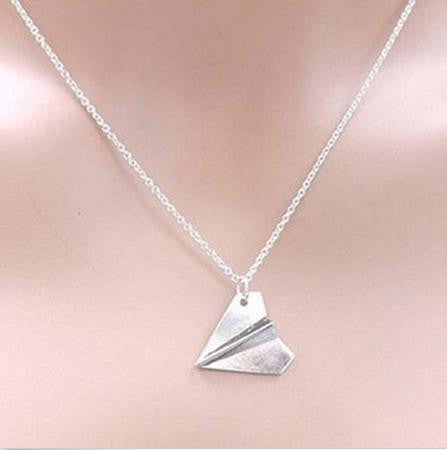 S Men Women One Direction B  Harry Styles Gold Paper Airplane Pendant Necklace Jewelry Chain Collares Choker Necklaces SM6
