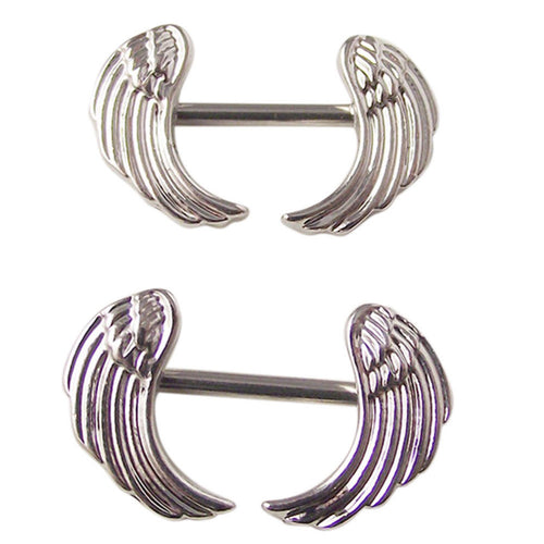 12G Surgical Steel Angle Wings Nipple Rings Barbell Body Piercing Jewelry for Women Men Nice Gifts  SM6