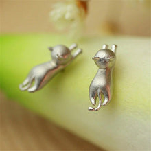 925 Sterling Silver Jewelry 925 Sterling Cat Silver Earrings For Women Statement Earrings SM6