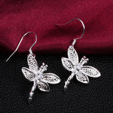 Crystal Dragonfly silver plated Earrings Jewelry trends exquisite beauty of high - quality Drop Earrings Women jewelry SM6