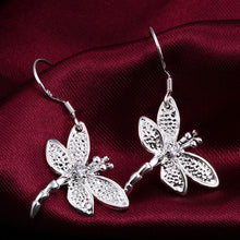 Crystal Dragonfly silver plated Earrings Jewelry trends exquisite beauty of high - quality Drop Earrings Women jewelry SM6