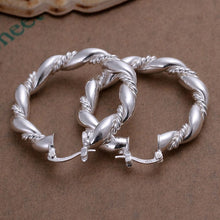 Jewelry Charm Simple Style Hoop Earrings Silver Plated Twisted Rope Women Hoop Earrings SM6