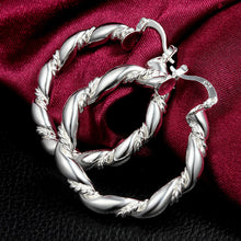 Jewelry Charm Simple Style Hoop Earrings Silver Plated Twisted Rope Women Hoop Earrings SM6