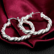 Jewelry Charm Simple Style Hoop Earrings Silver Plated Twisted Rope Women Hoop Earrings SM6