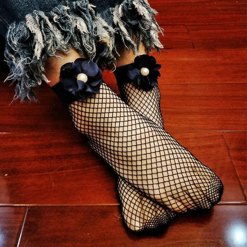 1Pair Fashion Women Sexy Lace Fishnet Net Flower Plain Top-Ankle Short Socks 5Colors Calcetines Mujer #417 SM6