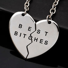 Friendship Forever Keychain Heart Pendant Pieces Broken Two Best Bitches Keyrings For Women Jewelry Gold Silver Colors SM6