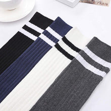 1Pair Leg Warmers Women Stripe Winter Over Knee Leg Warme Soft Knitting Crochet Sock #3530 SM6