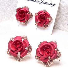 Stud Earring Classic 18K Gold Plated Rose Flower Earring For Women Girls Brincos Jewelry SM6