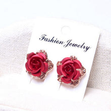 Stud Earring Classic 18K Gold Plated Rose Flower Earring For Women Girls Brincos Jewelry SM6