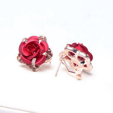Stud Earring Classic 18K Gold Plated Rose Flower Earring For Women Girls Brincos Jewelry SM6