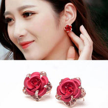 Stud Earring Classic 18K Gold Plated Rose Flower Earring For Women Girls Brincos Jewelry SM6