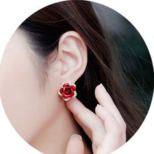 Stud Earring Classic 18K Gold Plated Rose Flower Earring For Women Girls Brincos Jewelry SM6