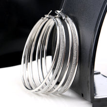 Silver Gold Plated Three Circle Earrings Wedding Jewelry  Hoop Earrings For Women SM6