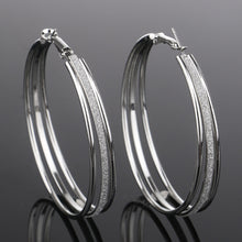Silver Gold Plated Three Circle Earrings Wedding Jewelry  Hoop Earrings For Women SM6