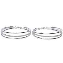 Silver Gold Plated Three Circle Earrings Wedding Jewelry  Hoop Earrings For Women SM6