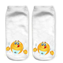 1Pair Wink 3D Boat Socks Digital Print Unisex Couple Breathable Stretchy Socks 2016 happy socks Lover Gifts#3530 SM6