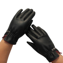 1Pair Womens Screen Leather Gloves Thick Warm Gloves Winter Warm Gloves Black Women Out Door Fashion Gloves SM6