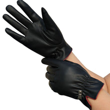 1Pair Womens Screen Leather Gloves Thick Warm Gloves Winter Warm Gloves Black Women Out Door Fashion Gloves SM6