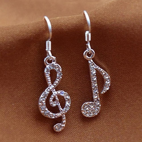 1Paor Womens Girls Trendy Fancy Treble Music Note Ear Hook Dangle Earring Charm Wedding Gift Jewelry SM6