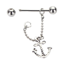 316L Surgical Steel Anchor Dangle Body Piercing Nipple Rings Piercing Shields Bar 14G for Women Men Best Gift SM6