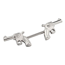 316L Surgical Steel Double Guns Nipple Rings Body Jewelry Nipple Barbells SM6