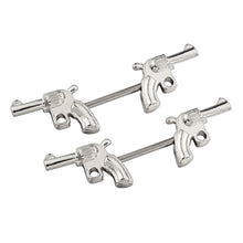 316L Surgical Steel Double Guns Nipple Rings Body Jewelry Nipple Barbells SM6