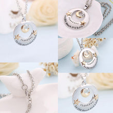 Alloy Moon   Star Pendant Necklace Mother's Day Gifts "I love you to the Moon   back" Letters Chain Necklaces SM6