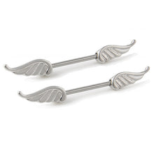 Angel Wings Feather Alloy Nipple Shields Ring Bar Barbell Body Piercing Jewelry  SM6