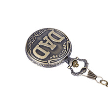 Antique Bronze Dad Pattern Quartz Pocket Watch Pendant Chain Necklace Fob Watch Father's Day Gift SM6