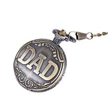 Antique Bronze Dad Pattern Quartz Pocket Watch Pendant Chain Necklace Fob Watch Father's Day Gift SM6