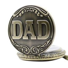 Antique Bronze Dad Pattern Quartz Pocket Watch Pendant Chain Necklace Fob Watch Father's Day Gift SM6