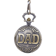 Antique Bronze Dad Pattern Quartz Pocket Watch Pendant Chain Necklace Fob Watch Father's Day Gift SM6