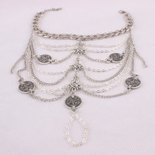 Antique Silver Anklet Coin Tassel Leg Bracelet For Women To Beach Ankle Chaine Women Foot Chain Anklets SM6