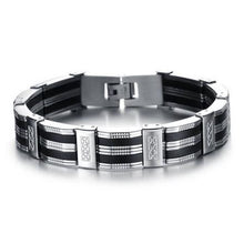 Black Best Friends Bangles Made Of Silicone   Stainless Steel Bracelet Men Classic Luxury Man Bracelets Male Jewelry SM6