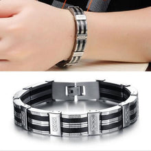Black Best Friends Bangles Made Of Silicone   Stainless Steel Bracelet Men Classic Luxury Man Bracelets Male Jewelry SM6