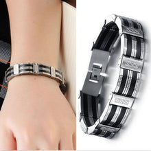 Black Best Friends Bangles Made Of Silicone   Stainless Steel Bracelet Men Classic Luxury Man Bracelets Male Jewelry SM6