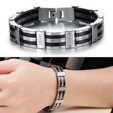 Black Best Friends Bangles Made Of Silicone   Stainless Steel Bracelet Men Classic Luxury Man Bracelets Male Jewelry SM6