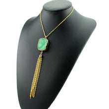 Bohemia Stone Necklace Colorful Tassel Pendant Tibetan Natural Stone Necklace Opal Turquoise Necklace SM6