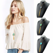 Bohemia Stone Necklace Colorful Tassel Pendant Tibetan Natural Stone Necklace Opal Turquoise Necklace SM6
