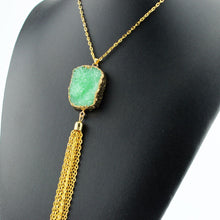 Bohemia Stone Necklace Colorful Tassel Pendant Tibetan Natural Stone Necklace Opal Turquoise Necklace SM6