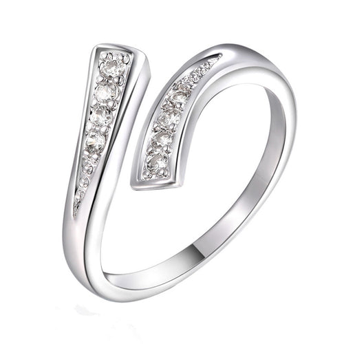 Charm Chic Rhinestone Open Ring for Women Luxury Cubic Zircon Trendy Ring SM6