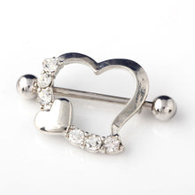 Crystal Rhinestone Heart Body Nipple Bar Barbell Pierce Ring Jewelr SM6