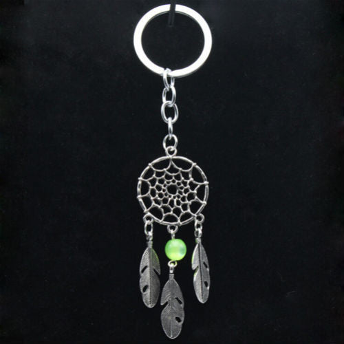 Dream Catcher Key Chain Silver Ring Feather Tassels Keyring Keychain For Gift Indian Style  SM6