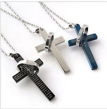 3 Colors Stainless Steel Necklaces Men  Prayer Cross Men Pendant Necklaces Jewerly  SM6