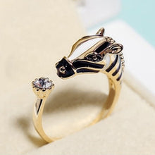 Animal Rings Horse Head Crystal Women's Crystal Open Ring Jewelry  SM6