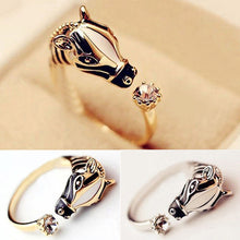Animal Rings Horse Head Crystal Women's Crystal Open Ring Jewelry  SM6