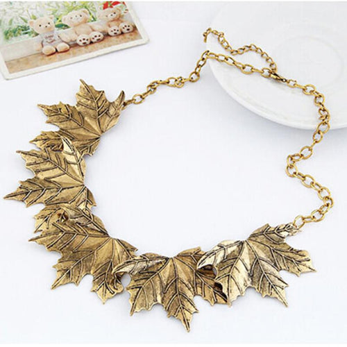 Choker Bib Statement Necklace Girl Chian necklaces For Women Vintage Korea Leaves Pendant Necklace Jewelry collares SM6