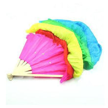 Colorful H  Made Women Belly Dancing Fans Tools Simulation Silk Bamboo Long Veils Fans for Women SM6