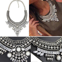 Women Crystal Pendant Chain Choker Chunky Statement Bib Necklace SM6